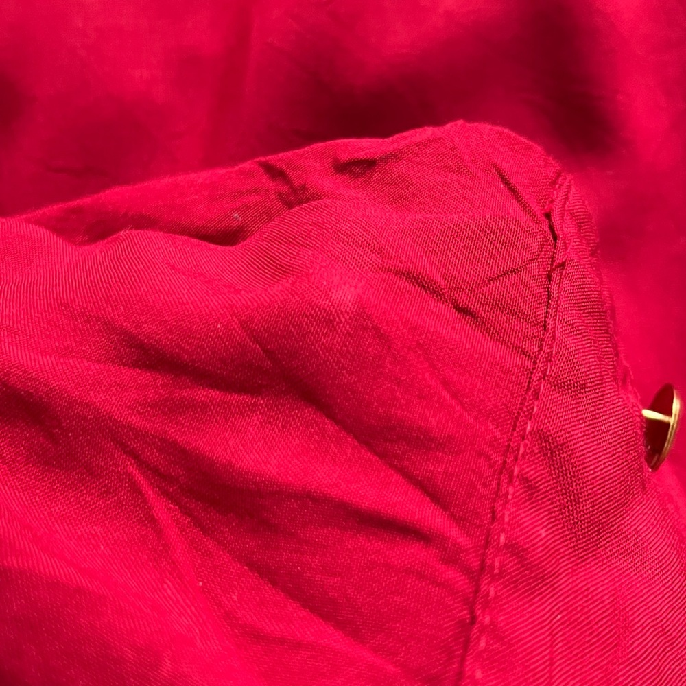 Karen Kane Red Button-Up Tie Front Blouse - Picture 14 of 14